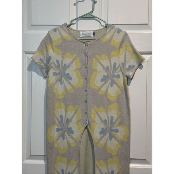 House of Sunny Hibiscus Aaron Knit Long Length Short Sleeve Top Women's 8US - Picture 3 of 16